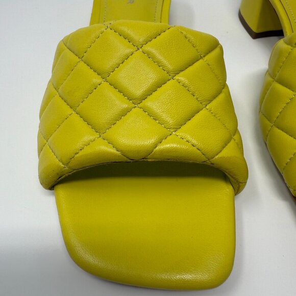 Marc Fisher Carsten Quilted Slip On Kitten Heels Shoes Women's 7.5 M Yellow NWOB - Picture 4 of 11